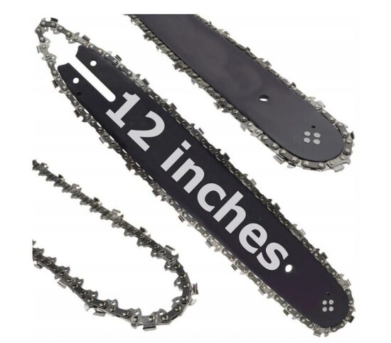 Medžio pjovimo pjūklo 2 vnt grandinių 12 colių ir 1 vnt kreipiančiosios komplektas